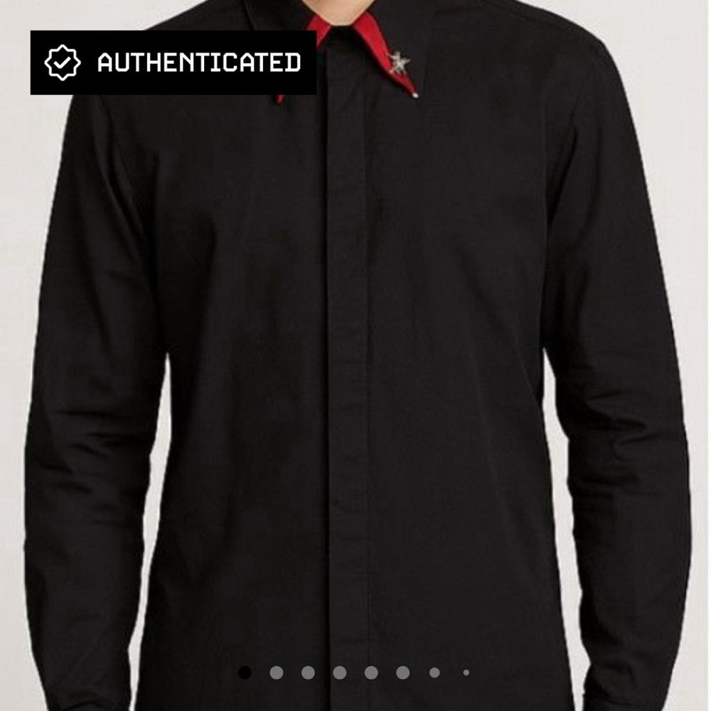Givenchy Red Collar Star Shirt - Tisci Era - Sz 41 AUTHENTICATED BY GRAILED